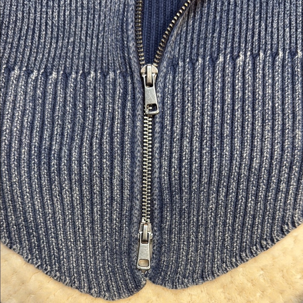 Wild Fable Blue Off-the-Shoulder Sweater with Ribbed Knit - Picture 5 of 6